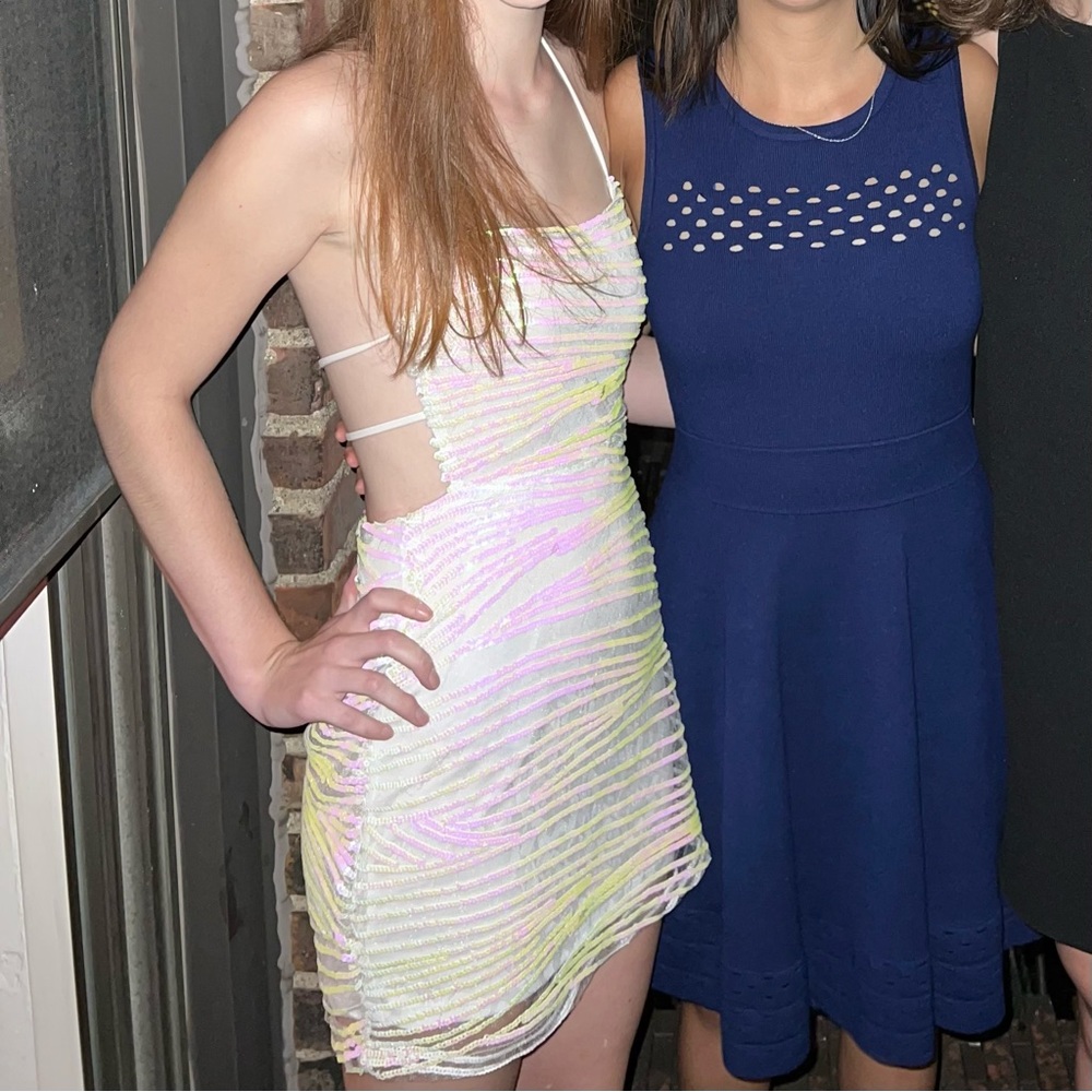 Lucy in the Sky White and Pink Mini Dress